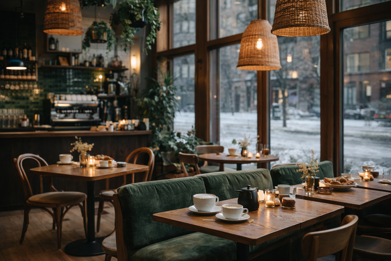 Aker Café interior warmth